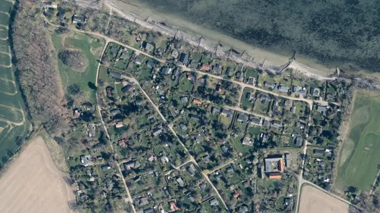 Luftfoto af sommerhusområdet Kohaven Roneklint