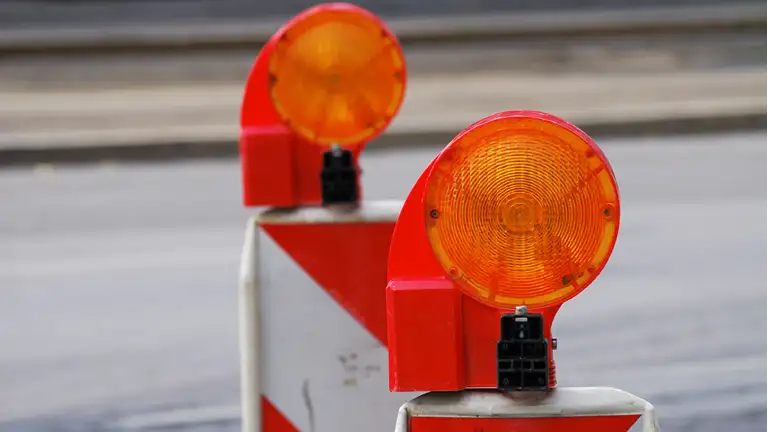 Vejspærring med orange blink