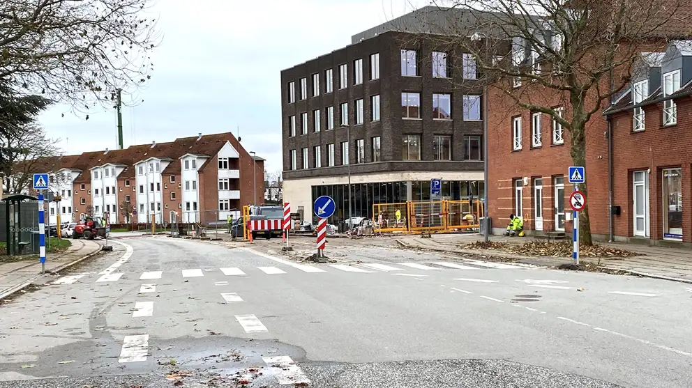 Billede af Valdemarsgade med det nye Rådhus - Borgernes Hus i baggrunden