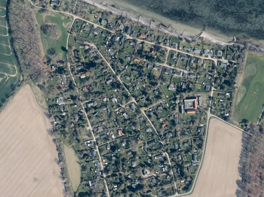 Luftfoto af sommerhusområde Kohaven