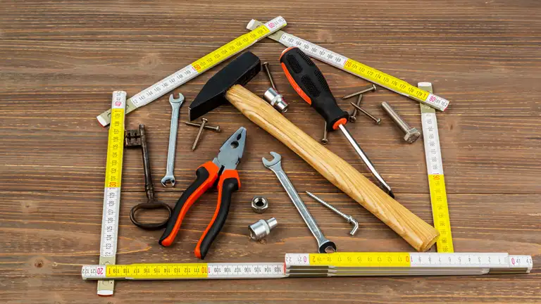 Billede af værktøj, der ligger på et bord