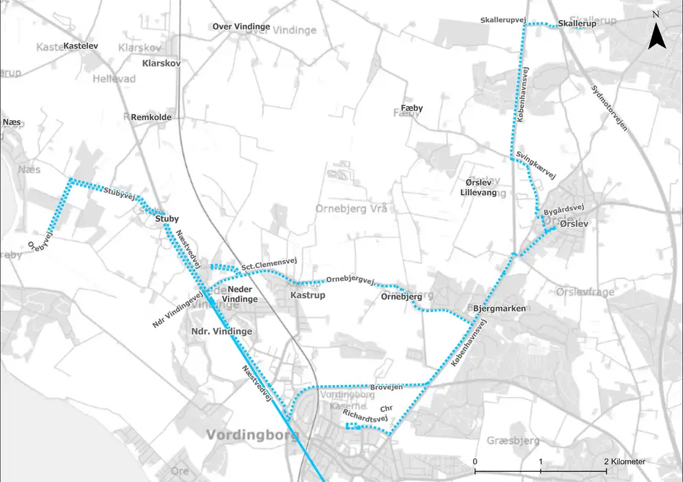 Kort for skolebusrute 6