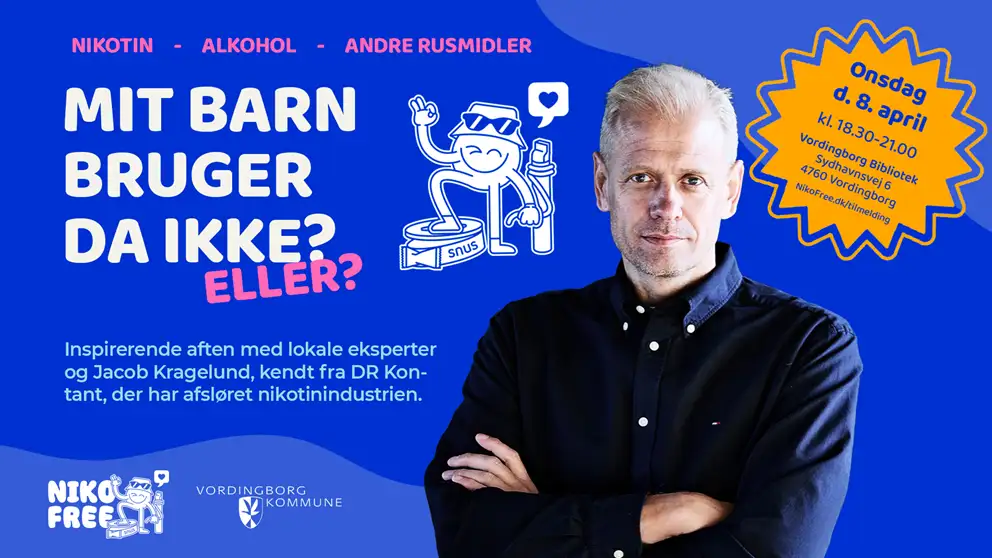 Grafisk illustration med et billede af DR Kontant journalist Jakob Kragelund i forgrunden.